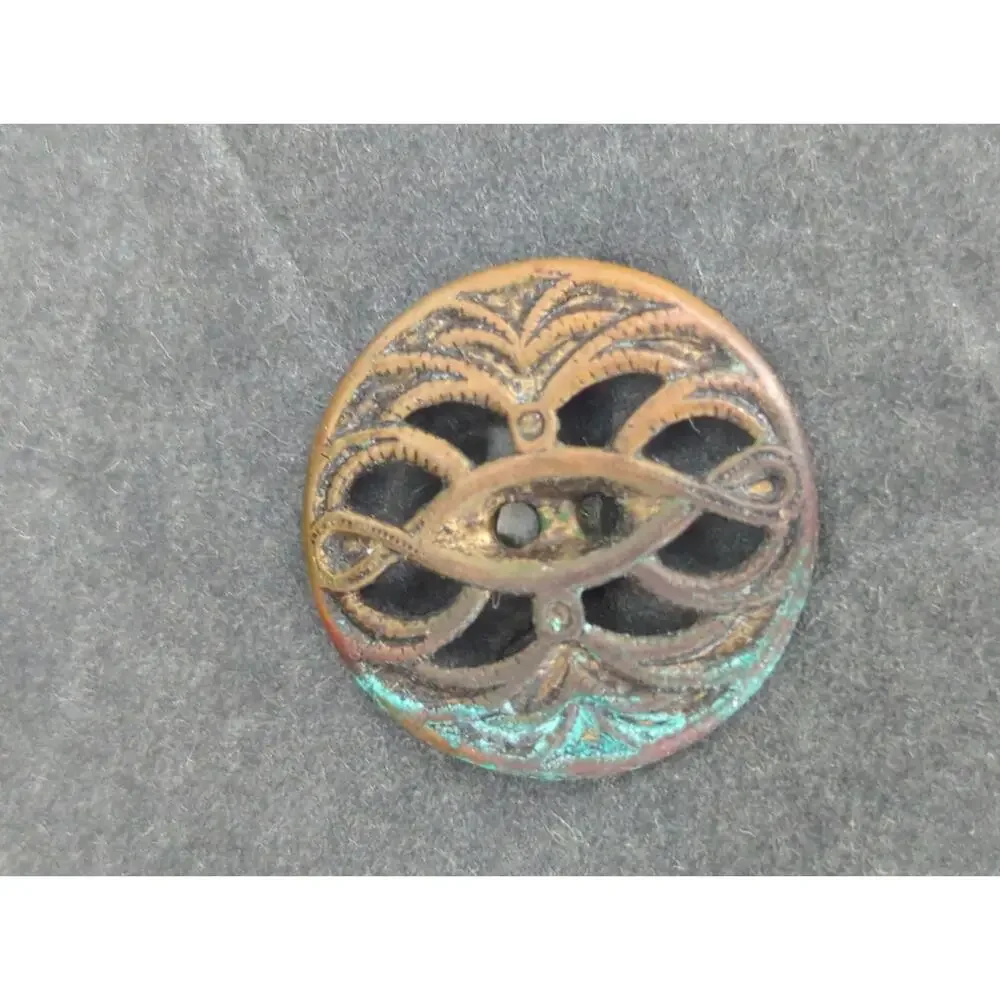 LOT FF of 10 Antique Vintage Victorian Brass Mixed Materials Buttons ESTATE FIND